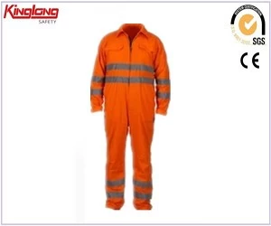 China cheap price workwear coverall ,orange unisex coverall with reflector manufacturer