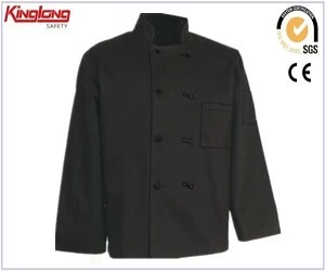 China chinaworkwearsupplier-katoen chef kok uniform groothandel,dubbele double-breasted koksjas directe fabriek fabrikant