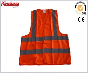 Čína přizpůsobené stylové pracovní oděvy zářivky oranžové vesty s vysoce viditelnou reflexní páskou výrobce