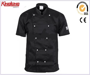 China factory price wholesale cotton Chef uniform for cooking,half sleeve restaurant jacket manufacturer