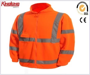 China men safety workwear clothing work jackets fleece jackets with reflective tape manufacturer
