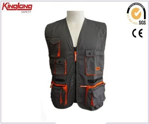 China safety vests,canvas waistcoat with lots pockets,Latest Designer Adults Wear Vest Safety Reflective Waistcoat manufacturer
