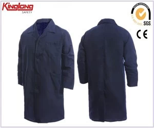 Chiny długi płaszcz dla pracowników magazynu granatowy długi płaszcz dla pracowników magazynu 100% bawełny długi płaszcz dla pracowników marynarki wojennej producent