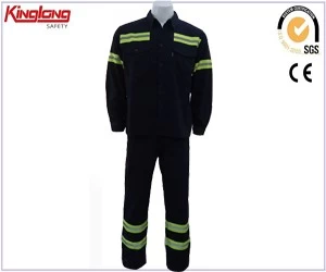China wholesale men safety work garments workwear shirts and pants security clothes with reflective tape manufacturer