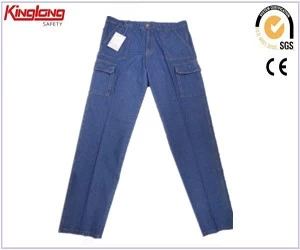 Китай спецодежда хлопка грузовые джинсы, мужские моющийся хлопка спецодежда груза джинсы производителя