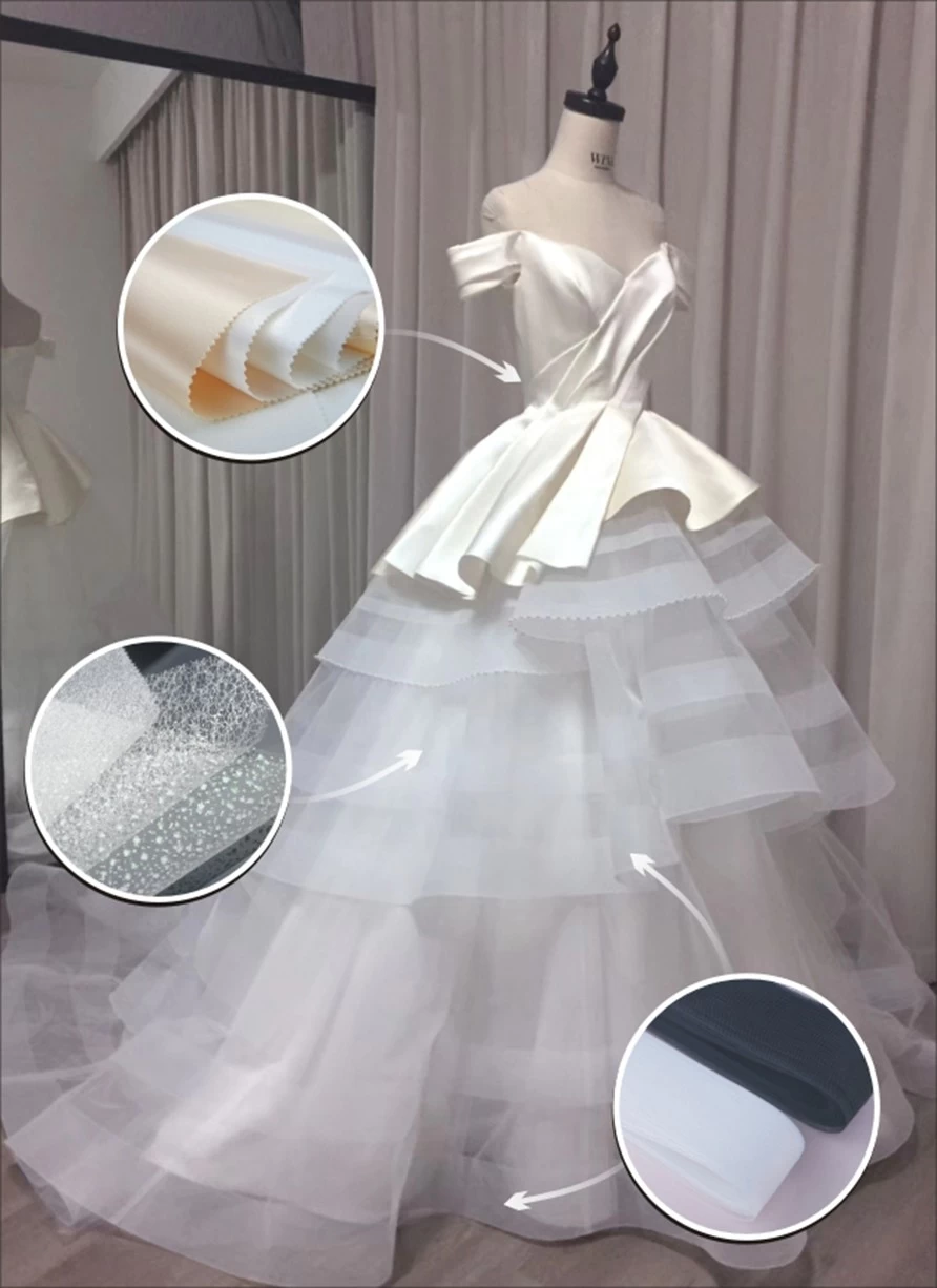 Wholesale Polyester & Plastic Boning Sewing Wedding Dress Fabric