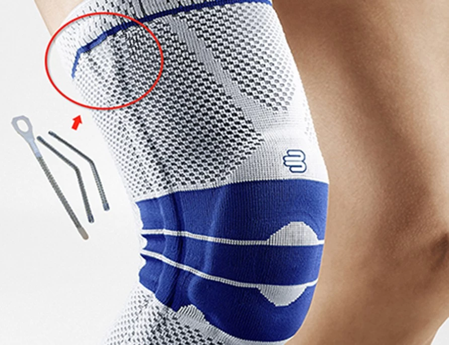 Nowa stalowa kość spiralna z gumowym uchwytem na ochraniacz kolan