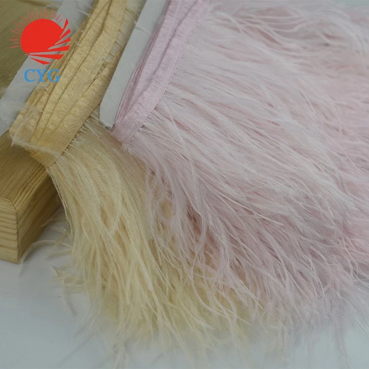 1 2 Ply Thickness Natural Ostrich Feathers Trim Fringe White Ostrich  feather Trimming Ribbon for Clothing
