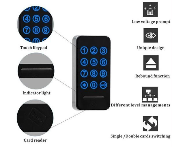 sensor sin llave teclado RFID gabinete cerradura fabricante China, teclado  de toque RFID tarjeta de bloqueo de bloqueo de fábrica China