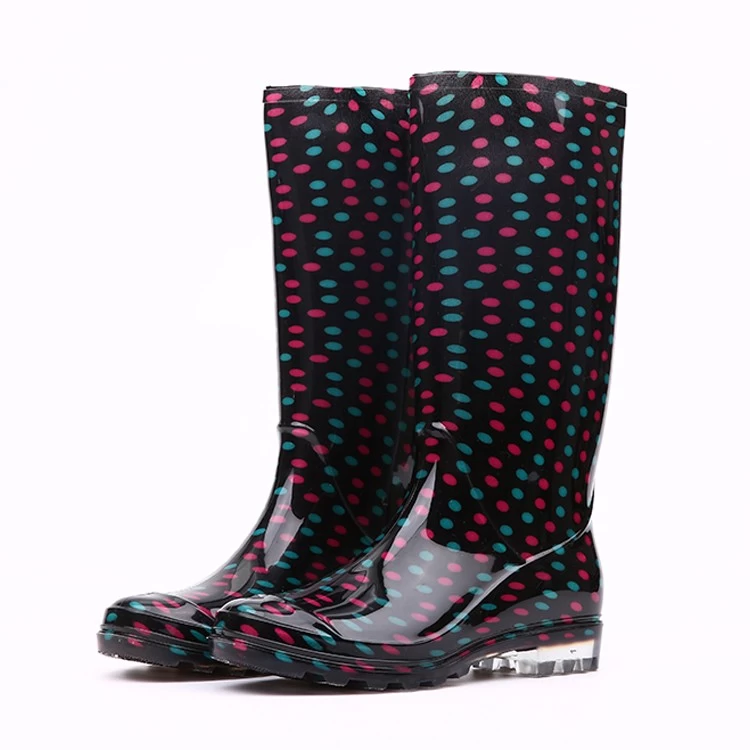 China 202-5 waterproof glitter women PVC rain boots manufacturer