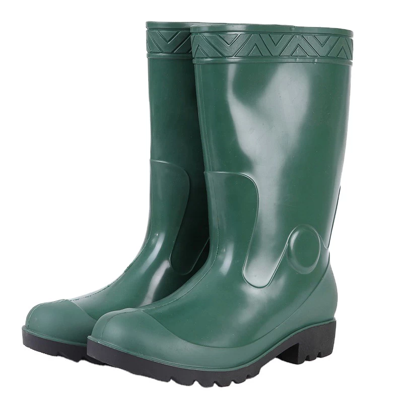 China 806 Anti slip waterproof non safety garden glitter pvc rain boots manufacturer