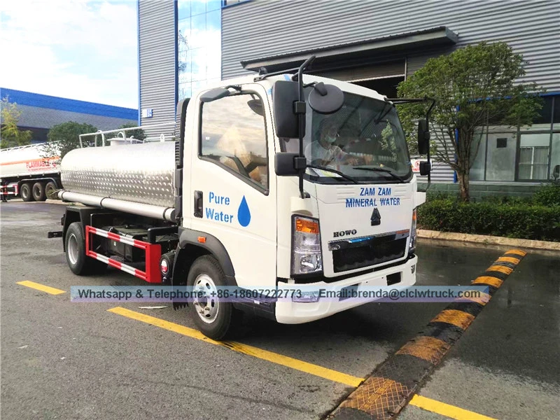 Thép không gỉ 1000L-5000L để vận chuyển sữa vận chuyển bể chứa sữa trên xe tải