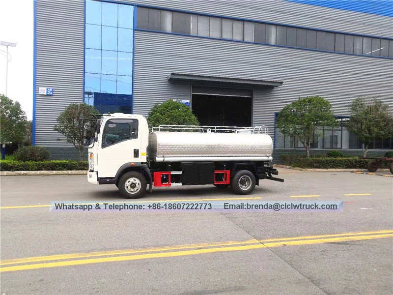 Thép không gỉ 1000L-5000L để vận chuyển sữa vận chuyển bể chứa sữa trên xe tải