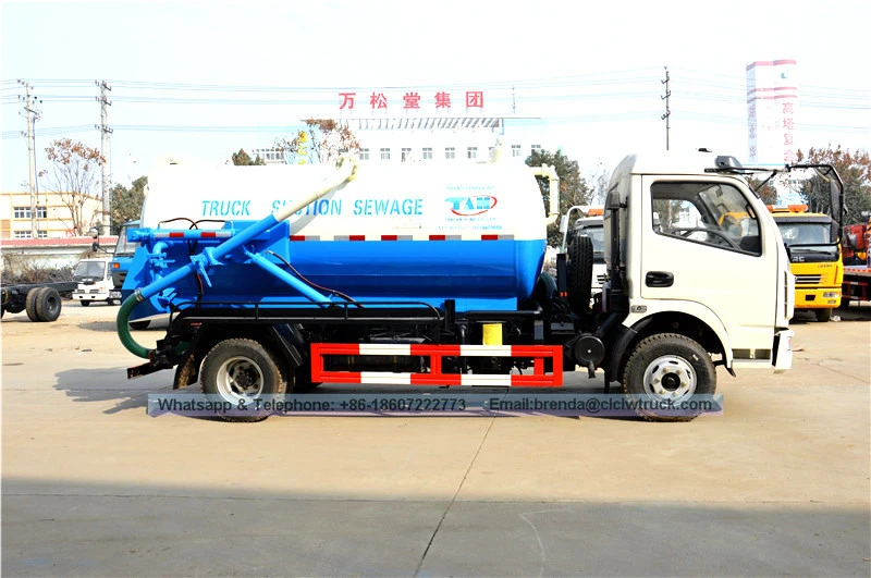 4-12cbm Sludge Pagtapon ng Fecal Truck Septic Sewer Cleaning Jetting Tank Truck Vacuum Sewage Suction Truck