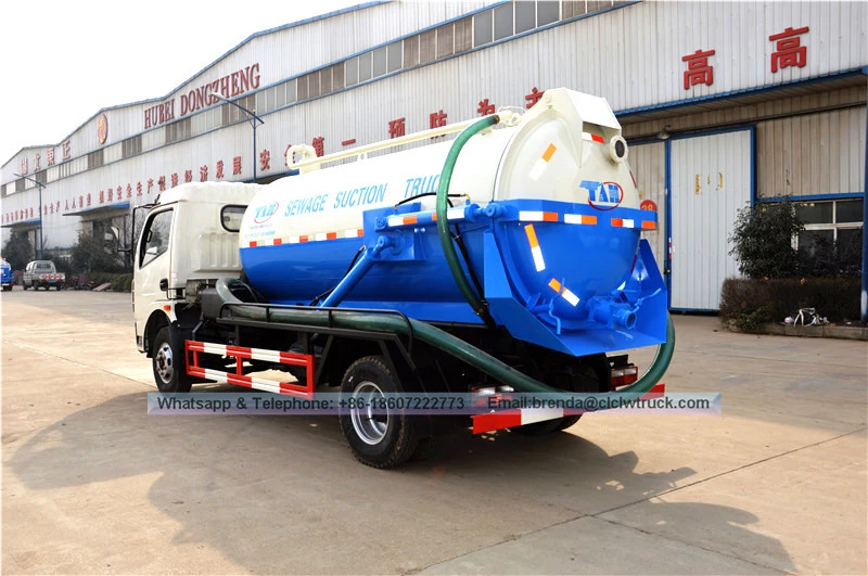 4-12cbm Sludge Pagtapon ng Fecal Truck Septic Sewer Cleaning Jetting Tank Truck Vacuum Sewage Suction Truck