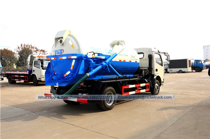 4-12cbm Sludge Pagtapon ng Fecal Truck Septic Sewer Cleaning Jetting Tank Truck Vacuum Sewage Suction Truck