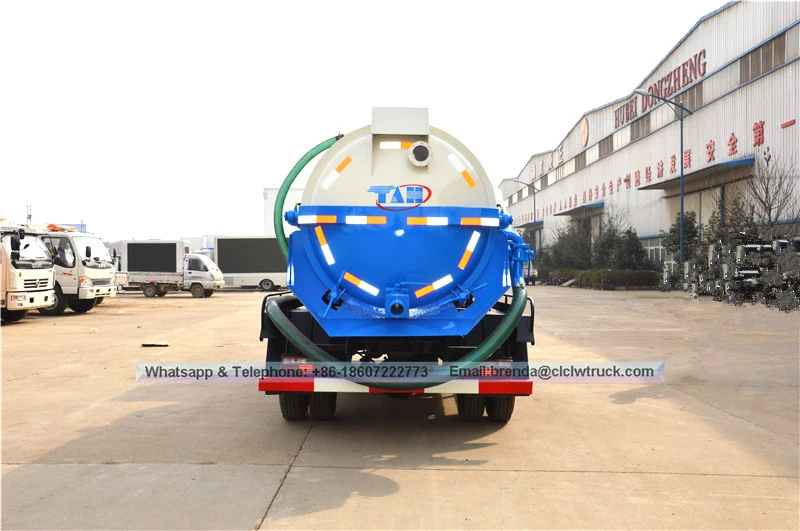 4-12cbm Sludge Pagtapon ng Fecal Truck Septic Sewer Cleaning Jetting Tank Truck Vacuum Sewage Suction Truck