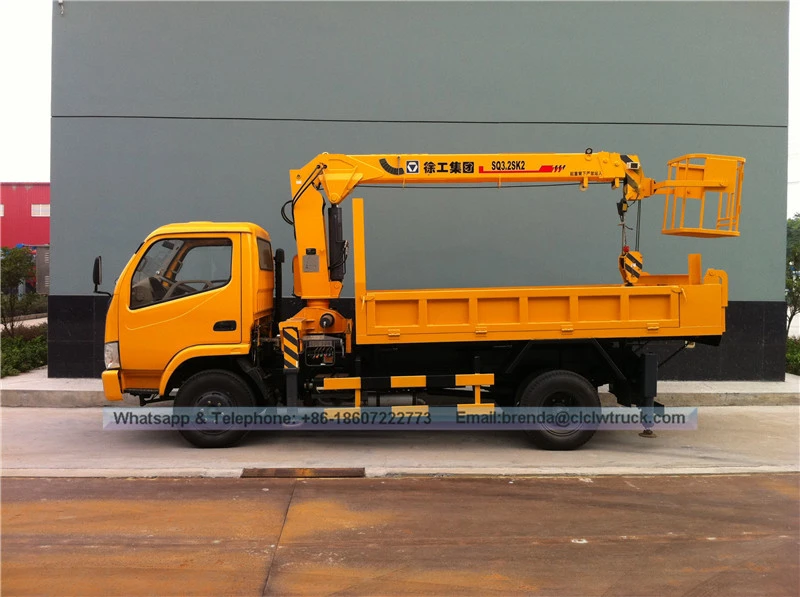 4x 2 डोंगफेंग 6300 किग्रा ट्रक कार्गो क्रेन