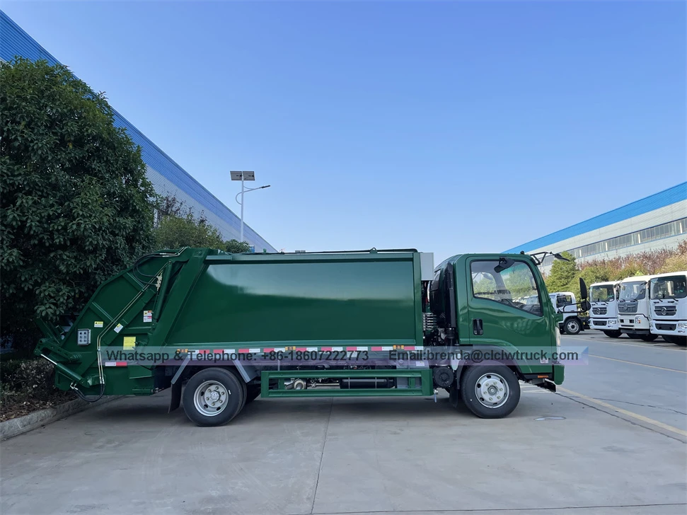 شاحنة ضاغط القمامة 5CBM مع اليابان Isuzu هيكل القمامة الشاحنة