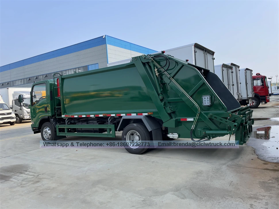 شاحنة ضاغط القمامة 5CBM مع اليابان Isuzu هيكل القمامة الشاحنة