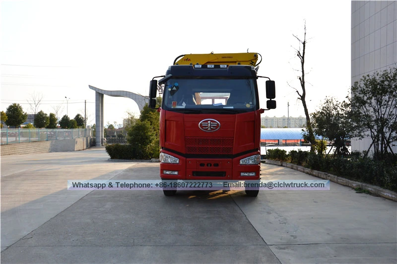 6x4 FAW 12000kg液压折叠卡车安装起重机
