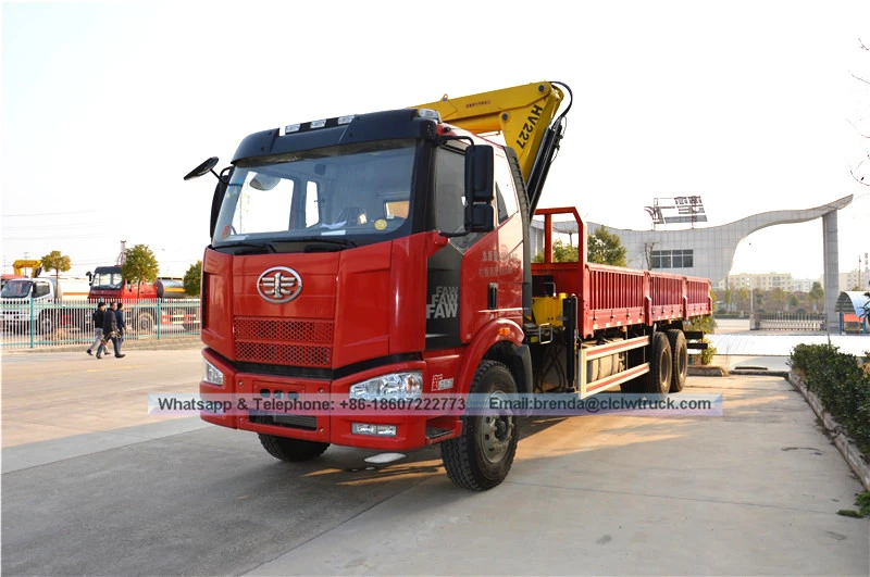 6x4 FAW 12000kg液压折叠卡车安装起重机