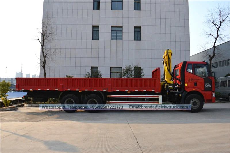 6x4 FAW 12000kg液压折叠卡车安装起重机