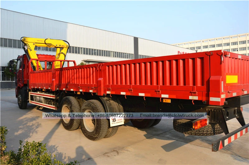 6x4 FAW 12000kg液压折叠卡车安装起重机