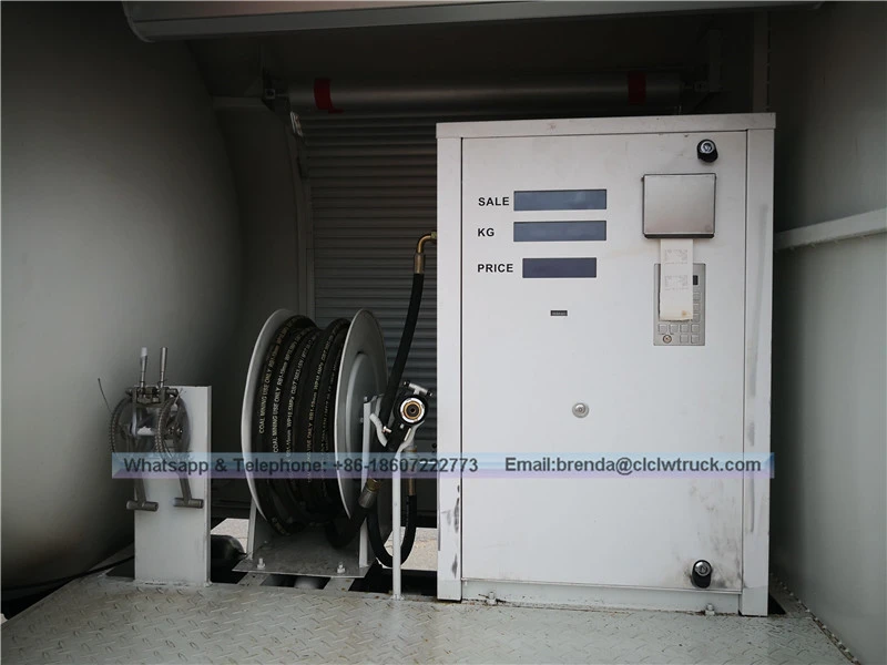 6m3 lpg gas cylinder pagpuno ng trak- lpg bobtail na may tanke ng gasolina ng gasolina