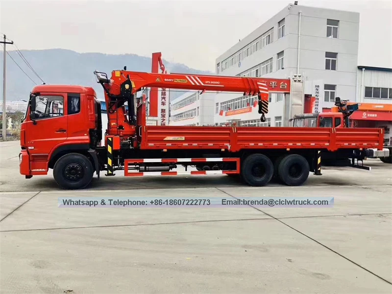 6x4 डोंगफेंग Kinland 12 टन लारी पर कसा हुआ क्रेन