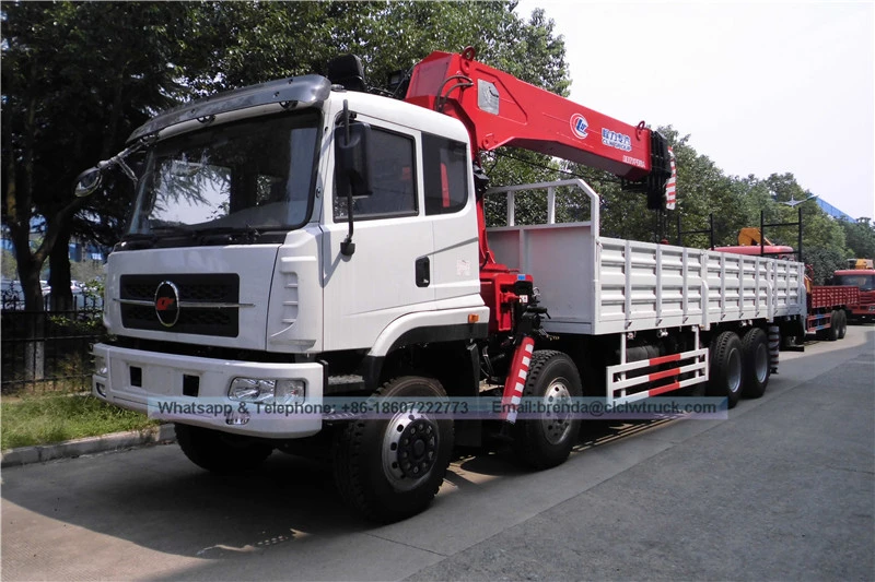 8x4 flatbed ट्रक पर चढ़कर क्रेन चीन निर्माता