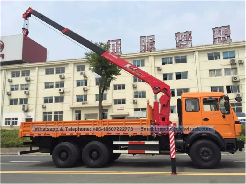 Beiben truck mount crane china tagagawa, 6x4 truck loader crane supplier sa china, derrick cargo truck supplier