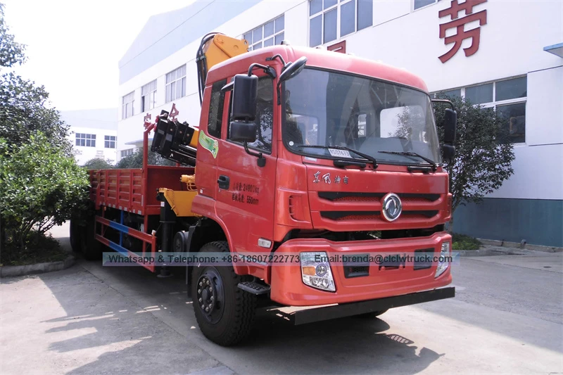 China Dongfeng 10-12 ton Hydraulic Truck Mounted Crane, Supplier Telescopic Boom Crane Truck