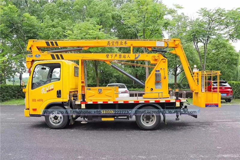 Ang tagagawa ng Tsina na Faw Aerial Platform Truck, 13 metro ang mataas na trak na nagtatrabaho