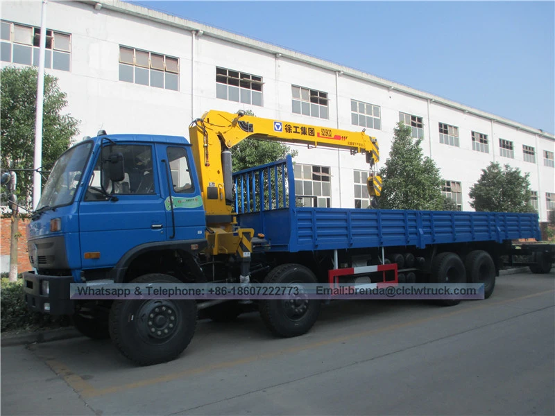 Chinese Dongfeng Manufacturer 8x4 12-14 tons Truck Cargo Crane