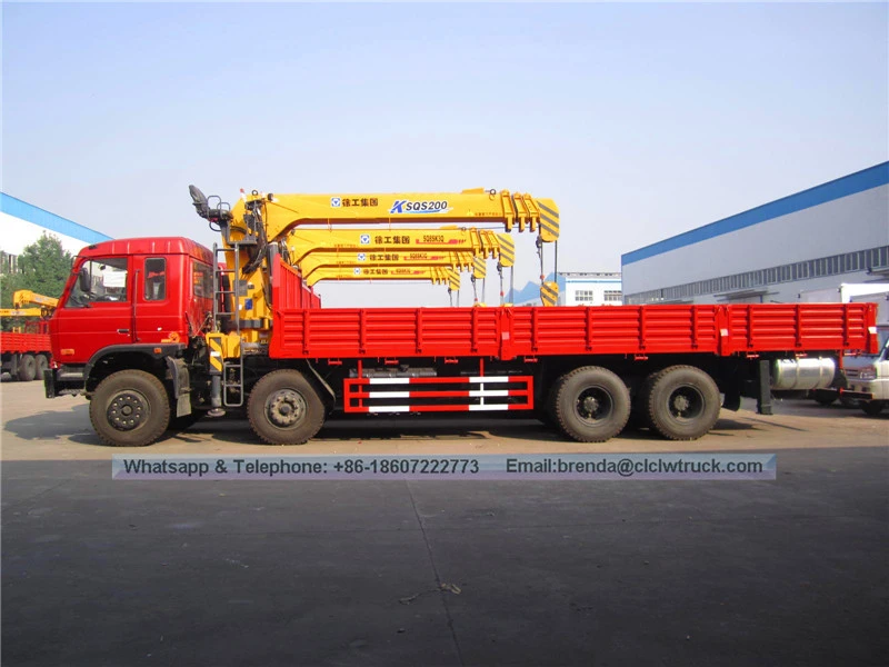 Chinese Dongfeng Manufacturer 8x4 12-14 tons Truck Cargo Crane