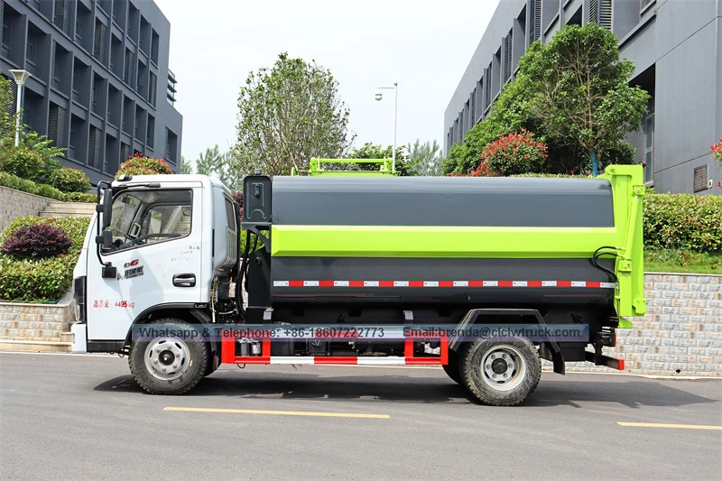 Camión de la basura DFAC 4X2 5 CBM hidráulica levantador