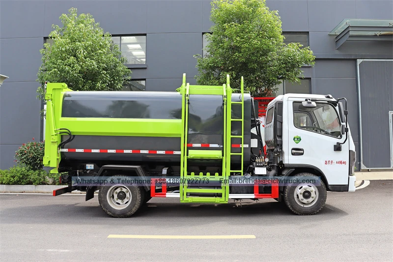Camión de la basura DFAC 4X2 5 CBM hidráulica levantador