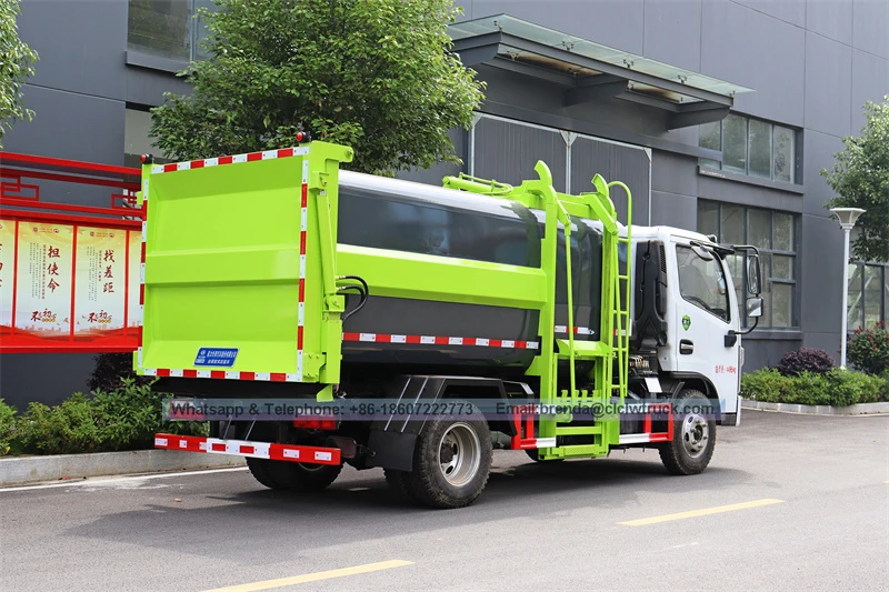 Camión de la basura DFAC 4X2 5 CBM hidráulica levantador