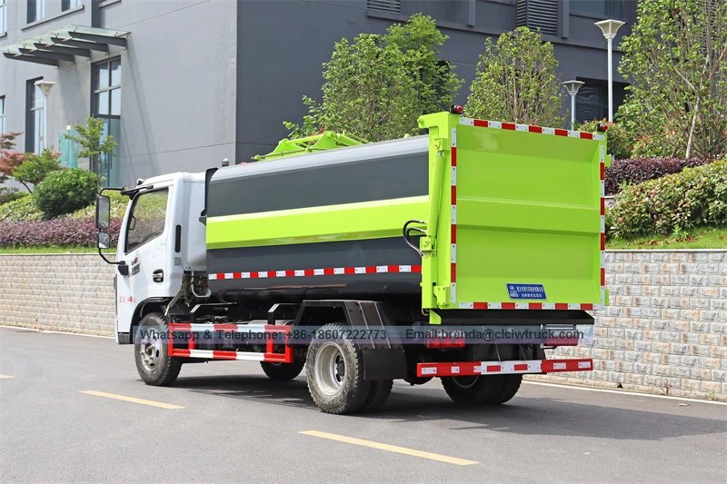 Camión de la basura DFAC 4X2 5 CBM hidráulica levantador