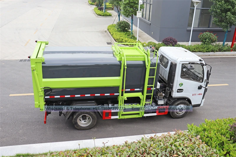 Camión de la basura DFAC 4X2 5 CBM hidráulica levantador