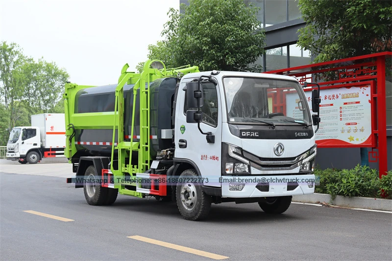Camión de la basura DFAC 4X2 5 CBM hidráulica levantador