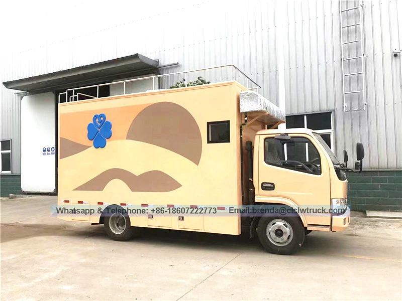 DongFeng ยี่ห้อ / รุ่น / มือถือไอศกรีมรถบรรทุก รถบรรทุกอาหารขายแฟชั่น