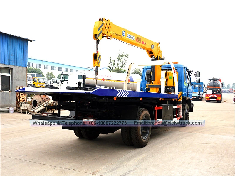 Dongfeng 4x2 5ton tow truck na may 5ton crane hot sale