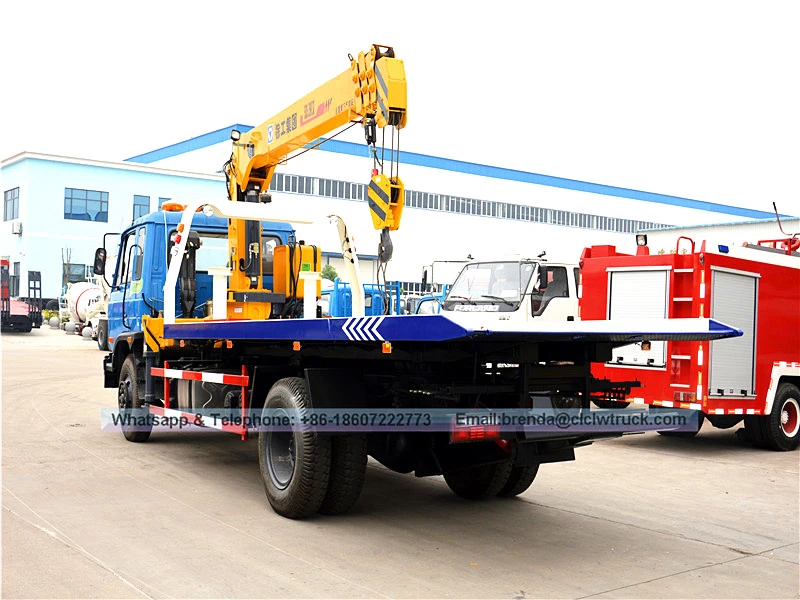 Dongfeng 4x2 5ton tow truck na may 5ton crane hot sale