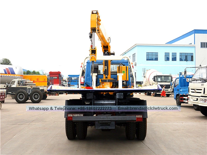 Dongfeng 4x2 5ton tow truck na may 5ton crane hot sale