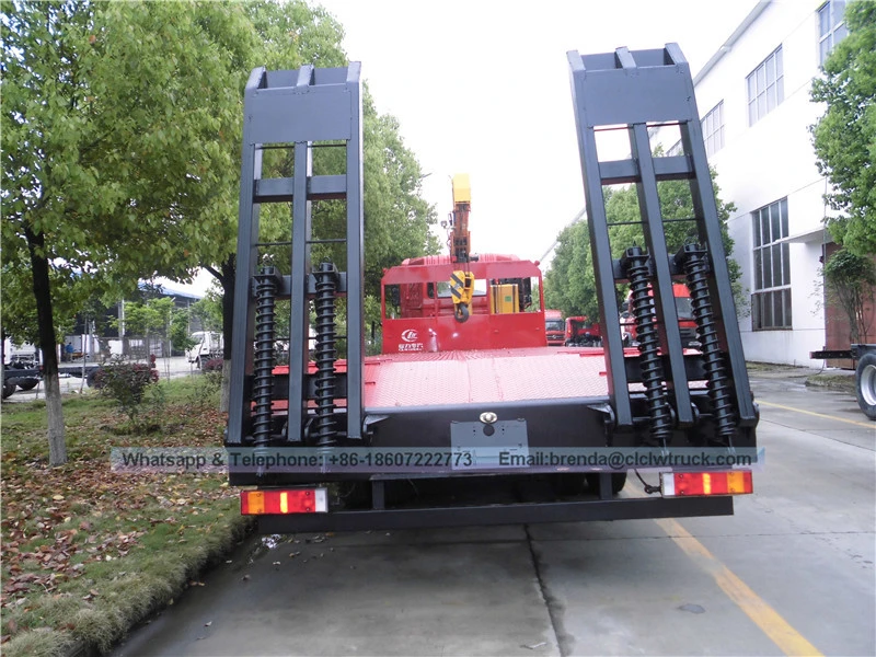 Dongfeng Kinland 8*4平板卡车安装起重机，10-12吨平板卡车起重机中国制造商