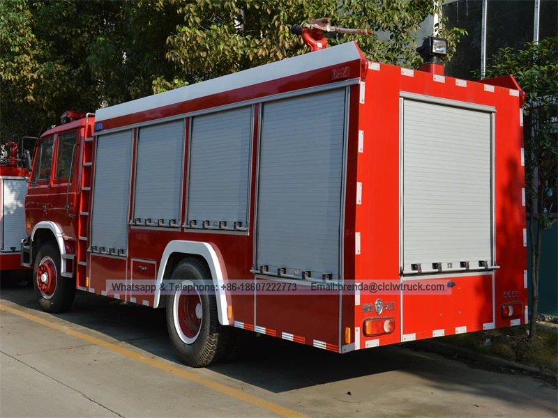 Dongfeng Fire Truck Water ความจุ 5000liter, Fire Fighting Truck Foam Papage 2000Liter, Fire Fighting Truck ราคาจีน