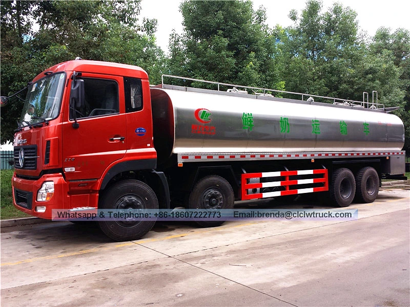 Dongfeng kinland 8x4 25CBM fresh milk transport trucks
