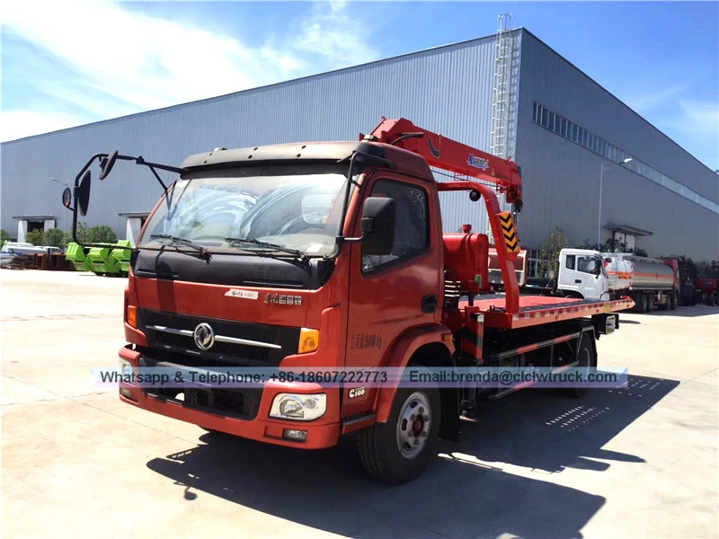 Dongfeng Tow Truck 4ton com guindaste, fornecedor de veículos de reboque, fabricante de veículos de recuperação China